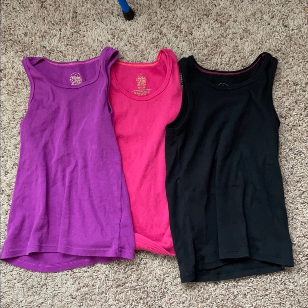 3 faded glory tank tops sized 7/8 / medium